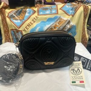 Valentino Orlandi Black Quilted Crossbody Bag